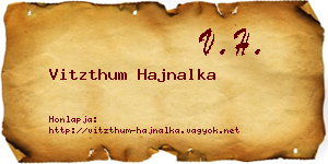 Vitzthum Hajnalka névjegykártya